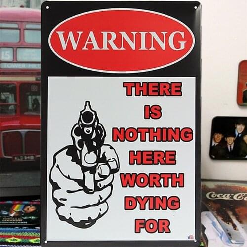 Metal Tin Sign Warning Nothing Worth Dying Vintage Pub Bar Decor Wall Plaque(Visit Our Store, More Products!!!)