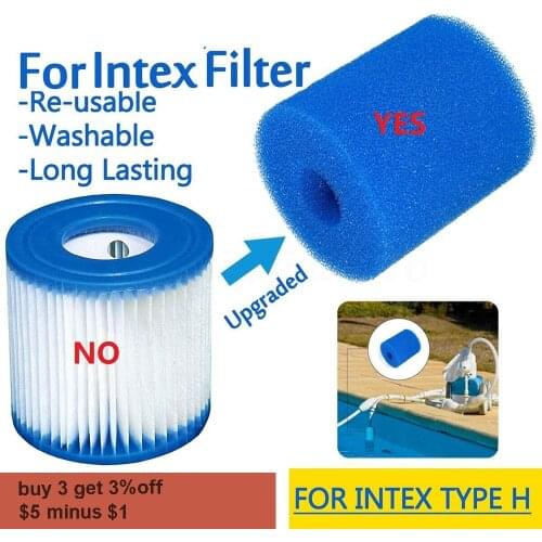 For Intex Type H Washable Reusable Swimming Pool Foam Filter Sponge Filter Sponges Sponge column Reusable Washable Biofoam