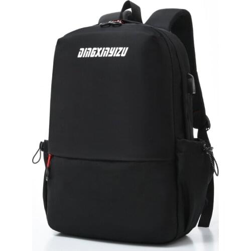 Mens Backpack Nylon Waterproof Solid Color Backpack Travel Letters Black Backpack For Teenager School Backpack Women Zipper
