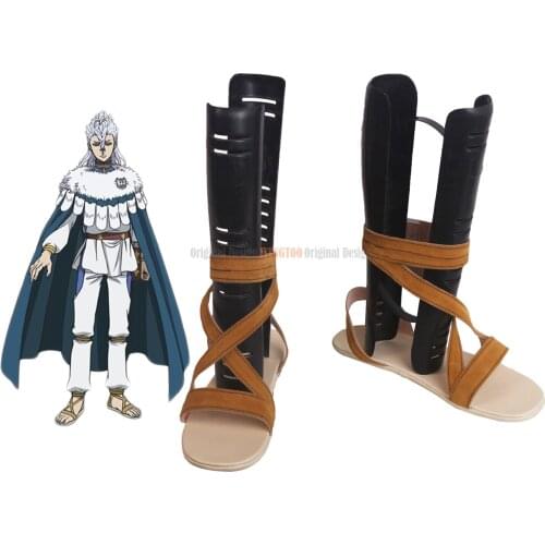 Nozel Silva Shoes Cosplay Black Clover Nozel Silva Cosplay Sandals Brown Shoes Custom Made