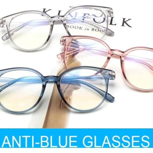 Office Anti Blue Light Glasses Retro Transparent Computer Round Eyewear Blocking Glasses Optical Spectacle Eyeglass
