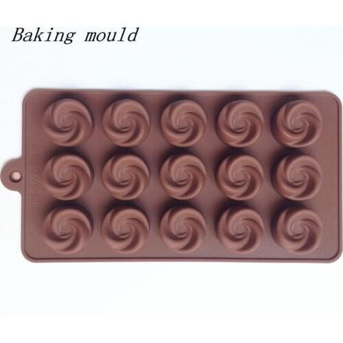 Wholesale Silicone mold B079 Swirl round shape Chocolate mold Decoration Fondant cake mould Baking mold