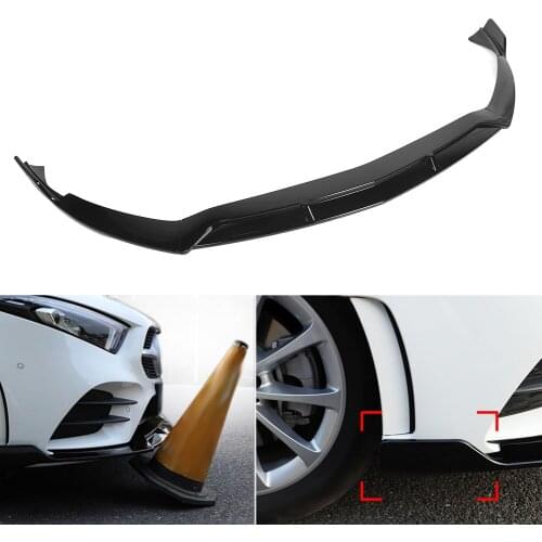Front Bumper Lip Spoiler Diffusers Body Shovels Protector Fits for Mercedes Benz Class A W177 2019 2020 2021
