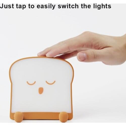 Toast Night Light Touching Bedside Table Lamp Double Side Light Cover Dimmable For Bedroom XH8Z