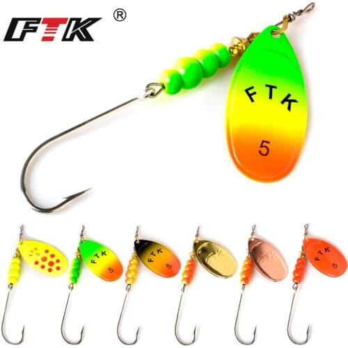 FTK Spinner Bait 2.8g 5g 7.8g 10.5g 15g Fishing Lure Bass Hard Baits Spoon With Hook Tackle High Quality for Pike Carp