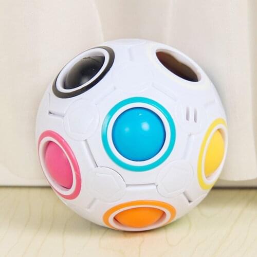 Football Rainbow Puzzle Ball Cube Soccer Rainbow Fidget Ball Toy Gift Magic Ball Decompression Football Cube