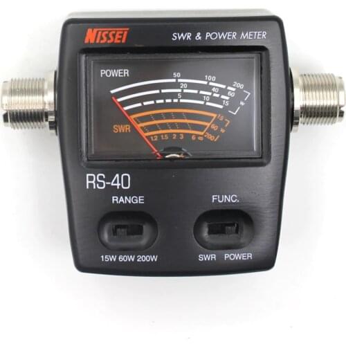 RS-40 SWR/Watt Meter NISSEI 125-525MHz UHF/VHF M Type Connector for TYT Kenwood Baofeng LED Screen Radio Power Counter