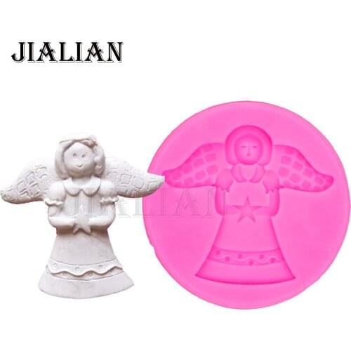 Angel Silicone Mold Gumpaste Chocolate Clay Candy Molds Fondant Cake Decorating Tools DIY Cupcake Baking Moulds T0952