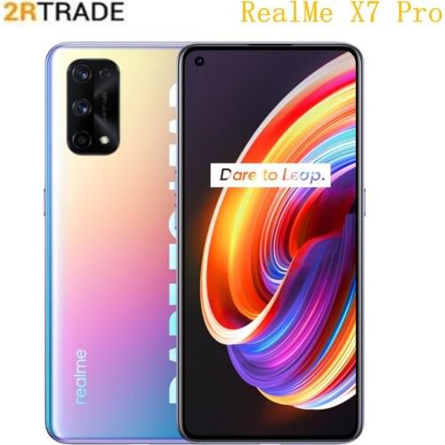 Realme X7 Pro 5G Smartphone 6.55inch 120Hz AMOLED Screen 64MP AI Quad Cameras 4500mAh 65W Fast Charger Wifi 6 NFC
