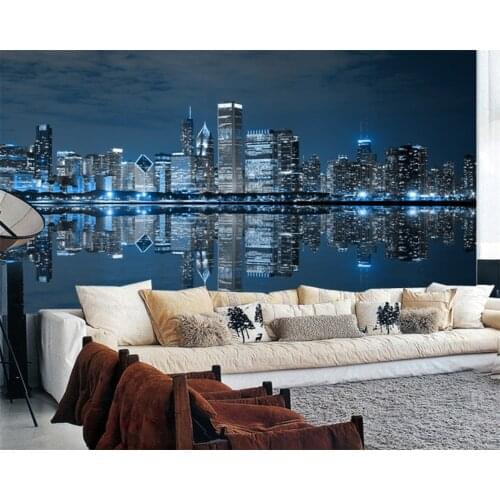 Beibehang Customized modern new papel de parede wallpaper living room sofa bedroom TV background KTV night city papier peint