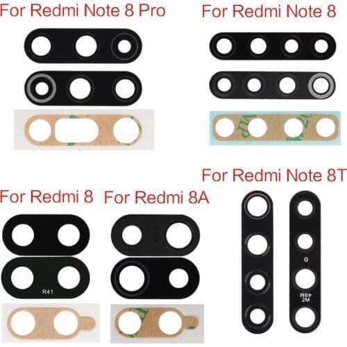 5pcs/lot Back Rear Camera Lens Glass Cover For Xiaomi Redmi 8A Note 8 Pro 8T With Adhesive Sticker