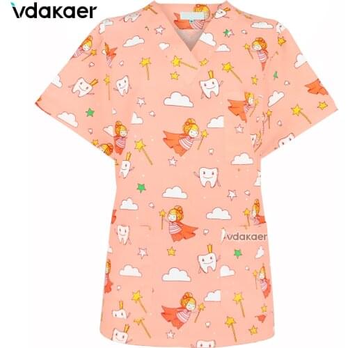 Dental dentist Uniform Beauty hospital overalls scrubs tops V-neck Clinic Nurse Women for Male Female medical accessories