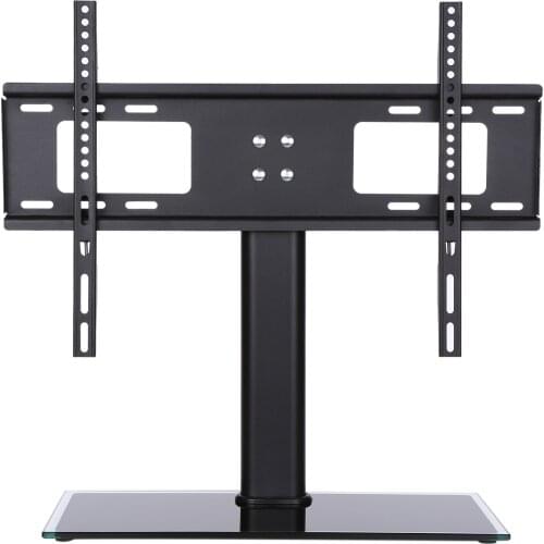 Universal Table TV Stand for 32-57" LCD LED Screen Height Adjustable Monitor Desk Bracket with Tempered Glass Base VESA600x400mm
