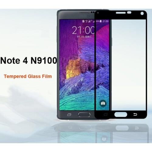 For Samsung Galaxy Note 4 High Quality Explosion-proof Tempered Glass Full Cover Screen Protector Film Black Color Glass Film