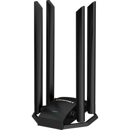 Windows Mac 300M WiFi Adapter 2.4+5.8GHz Dual Band Dongle Network Card Powerful USB 3.0 Wireless Receiver 4 Antennas Drive-free