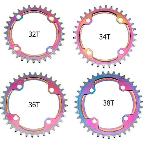 MTB Bicycle Chainring Color Plating 104BCD Chainwheel 32T 34T 36T 38T Narrow Wide Chain Wheel Bike Chain Round Ring Crankset