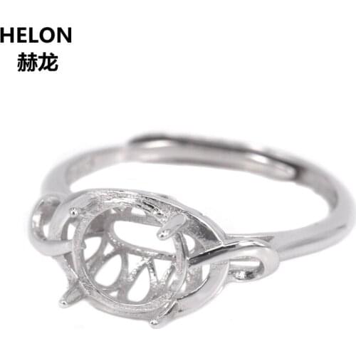 20pcs/lot Wholesale 925 Sterling Silver Women Engagement Wedding Ring Setting 8X8mm Round Cabochon Semi Mount Ring Fine Jewelry