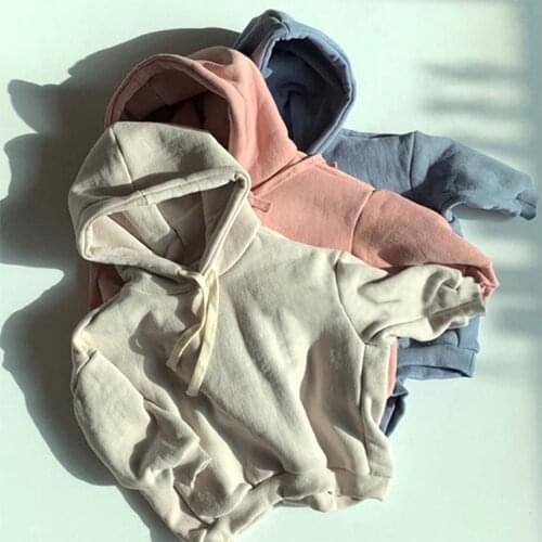 2020 Autumn Korean Childrens Clothing New Boys and Girls Fashion Hooded Fleece Casual Sweater