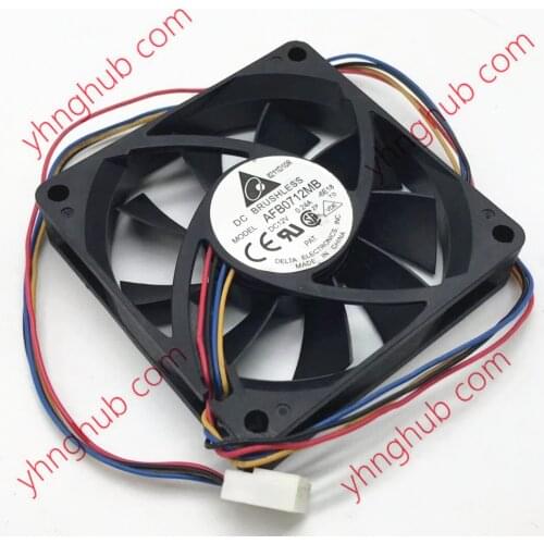 Delta Electronics AFB0712MB 6E18 DC 12V 0.24A 70x70x15mm 4-Wire Server Cooler Fan