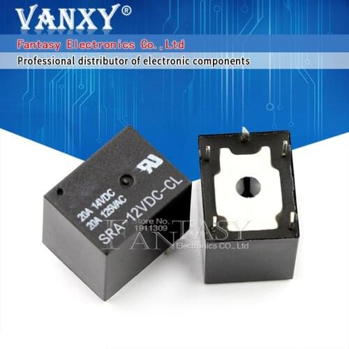 5PCS/LOT Relay SRA-12VDC-CL SRA-12VDC SRA-12V SRA-12 relays 5PINS 12V DC High Quality T74