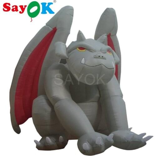 8 Foot Large Halloween Inflatable Gargoyle Yard Decoration with Led Light