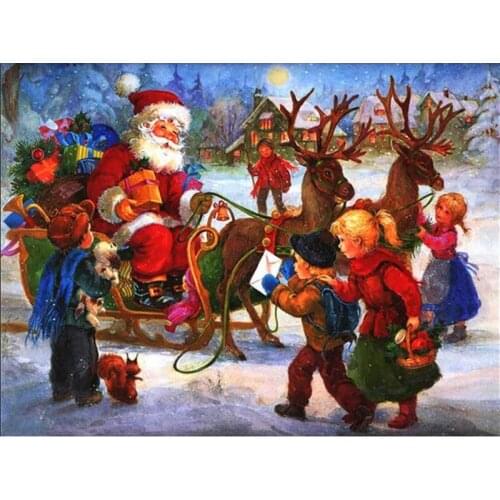 New Style Diamond Painting Santa Claus Full Square Round Handicraft Sale Diamond Embroidery Snow Mosaic Cartoon Christmas Gift