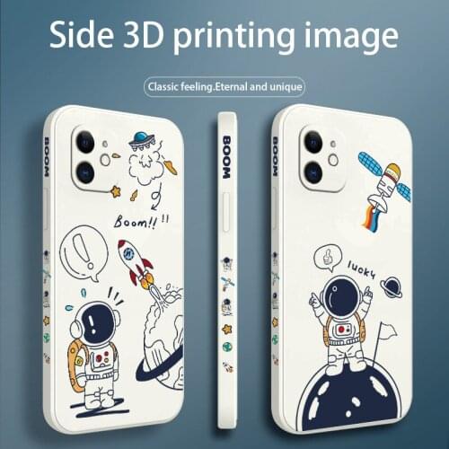 Honorable Astronaut Pattern Phone Case For iPhone 12 Pro Max 11 X XS XR XSMAX SE2020 8 8Plus 7 7Plus 6 6S Plus Silicone Cover