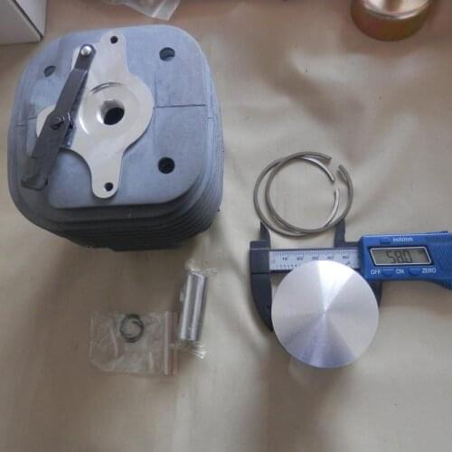 58MM CYLINDER ASSEMBLY FOR ST. CHAINSAW 070 090 MS720 137CC CHAIN SAW ZYLINDER & PISTON RING PIN CLIP KIT # 1106-020-1202