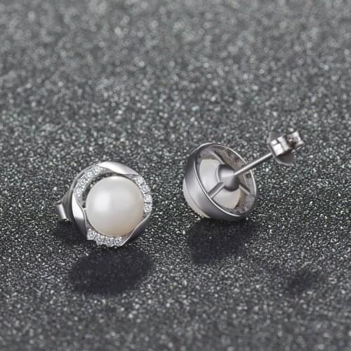 DIWENFU Silver 925 Jewelry Pearl Stud Earring for Women Genuine 925 Sterling Silver Peridot Bizuteria Pearl Gemstone Orecchini