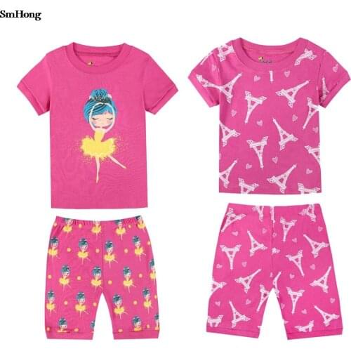 Baby Girls Princess Clothing Sets Summer Short Sleeve Cotton Soft Childrens Clothing Baby Girl Clothes for 2 3 4 5 6 7 8 Years