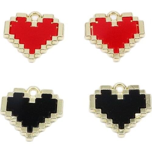 Eruifa 6pcs Luxurious 18mm Heart With Plastic Coin Zinc Alloy necklace,earring bracelet jewelry DIY handmade 2 colors