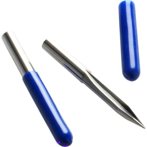 2Pcs Two Flutes Straight V Bit ACRYLIC Tool 30 degree 0.5mm Tip 60mm Length Cutting Endmill Deep CNC Milling Knife