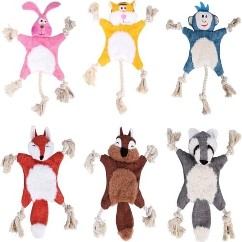 1Pc Pet Dog Toys Stuffed Chew Plush Squeaker Animals Pet Toys Puppy Fox Squirrel For Dogs Cat Chew Squeak Toy Pet Supplies