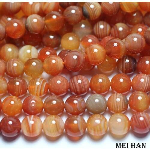 Meihan Wholesale (1 strand) Natural 8mm pink Carnelian Round Loose Beads DIY Semi-precious Stone Wholesale