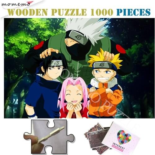 NARUTO Anime 1000 Pieces Wooden Jigsaw Puzzle Adults Puzzle Toys Class Kakashi First Group Photo DIY Assembly 1000 Wooden Puzzle