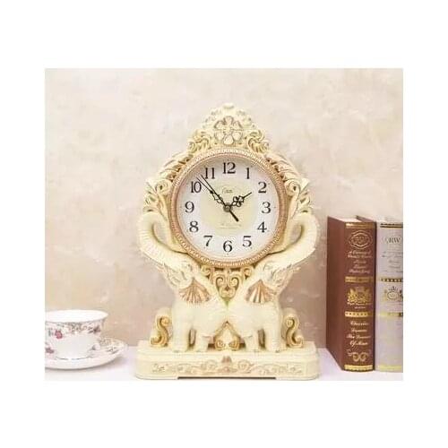 Desktop Silence Retro Night Desk Plastic Clock Office Table Alarm Decoration Mute Pendulum Bedroom Vintage Clock