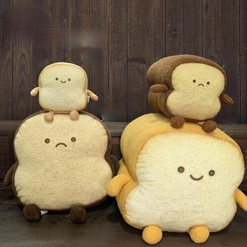 Real Life Bread Plushies Toast Doll Emotion Cute Plush Kawaii Pillow for Kids Birthday Gifts