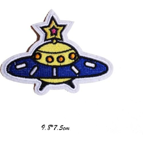 UFO with Star Iron On Embroidered Clothes Patches For Clothing Stickers Garment Wholesale