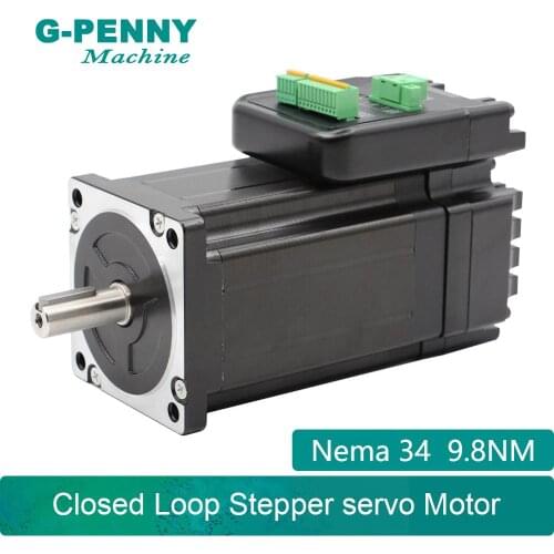 New Arrival ! ! Closed Loop Stepper motor Nema34 9.8Nm 14mm 6.0A Hybrid Integrated Stepper Servo Motor with driver
