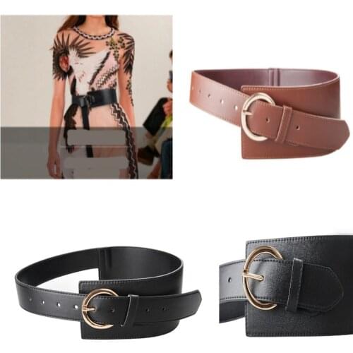 New Black Wide Corset leather Belt Female Waistband thin Brown Belts for Women Simple Design Wedding Dress Waistband lady