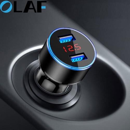 OLAF 3.1A Dual USB Car Charger With LED Display Universal Phone Car-Charger for Samsung iPhone Xiaomi mobile phone car charger