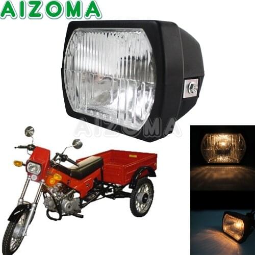E-Marked (E22) Black Motorcycles Headlight Clear Lens Filaments Lamp Front Head Light For ZID & ZIK Pilot ZD-50 Ptaha ZD-36