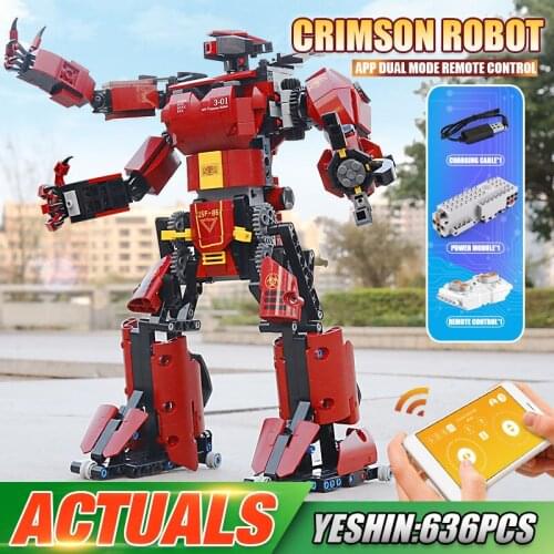 MOULD KING 15038 Creative Toys APP RC Controlled Motorized Crimson Robot Model High-Tech Building Block Brick Kid Christmas Gift