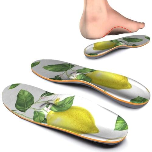 Lemon Pattern Anti-slip, Wear-resistant, Shock-absorbing, Breathable Arch Support Orthotic Inserts Insole Ease Foot Pressure