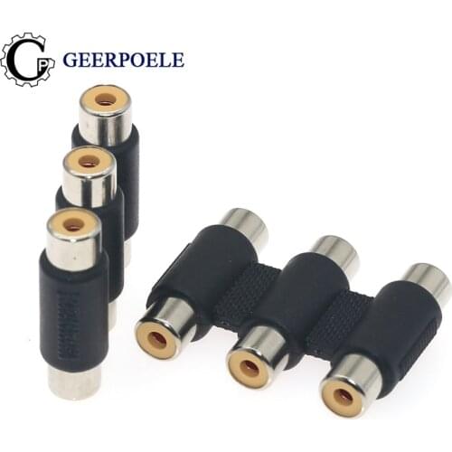RCA Audio 3 Pin Female to Female Connectors Plastic Housing Stereo Audio Plug Channel Dual Connector DIY