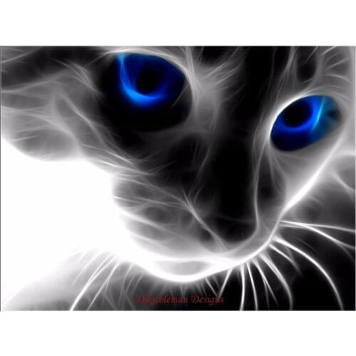 Needlework for embroidery X-stitch DIY French DMC High Quality - Counted Cross Stitch Kits 14 ct Oil painting - Cat Fractal