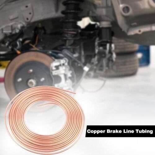 25ft 7.62m Roll Tube Coil Of 3/16 OD Copper Nickel Brake Pipe Hose Line Piping Tube Tubing Anti-rust With 16PCS Tube Nuts