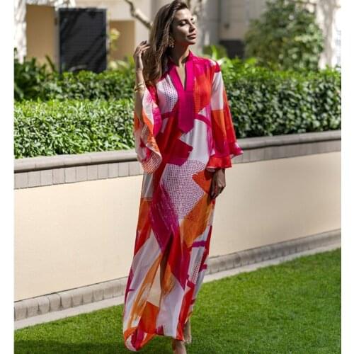 Chiffon Long Beach Cover up Women Dresses Robe de Plage Vestidos Playa Bikini cover up Pareos de Playa Mujer Beachwear #Q1140