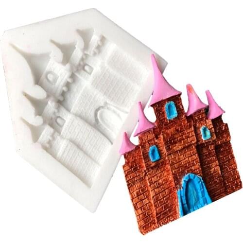 Castle Shape Fondant Cake Silicone Mold Chocolate Molds Cookies Candy Pastry Mould Biscuits Baking Cake Decoration Tools Kitchen
