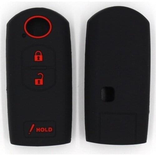 Silicone Car Remote Case Key Fob Holder For Mazda 3 6 Miata MX5 CX5 CX7 CX9 MX-5 M6 GT 2016 2017 Smart Key 3 4 Buttons Black